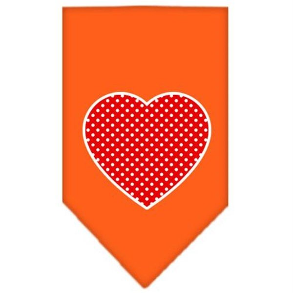 Unconditional Love Red Swiss Dot Heart Screen Print Bandana Orange Large UN757649
